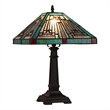 Chloe Lighting Innes Mission 1-Light Metal/Glass Table Lamp in Blackish Bronze