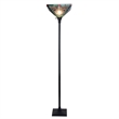 Chloe Lighting Innes Mission 1-Light Metal Torchiere Lamp in Blackish Bronze