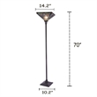 Chloe Lighting Innes Mission 1-Light Metal Torchiere Lamp in Blackish Bronze