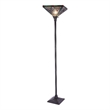 Chloe Lighting Innes Mission 1-Light Metal Torchiere Lamp in Blackish Bronze