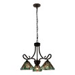 Chloe Lighting Innes Mission 3-Light Glass Mini Chandelier in Bronze/Blue