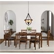 Chloe Lighting Farmhouse 4-Light Metal Two-Toned Pendant in Black