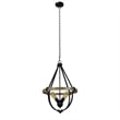 Chloe Lighting Farmhouse 4-Light Metal Two-Toned Pendant in Black