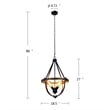 Chloe Lighting Farmhouse 4-Light Metal Two-Toned Pendant in Black