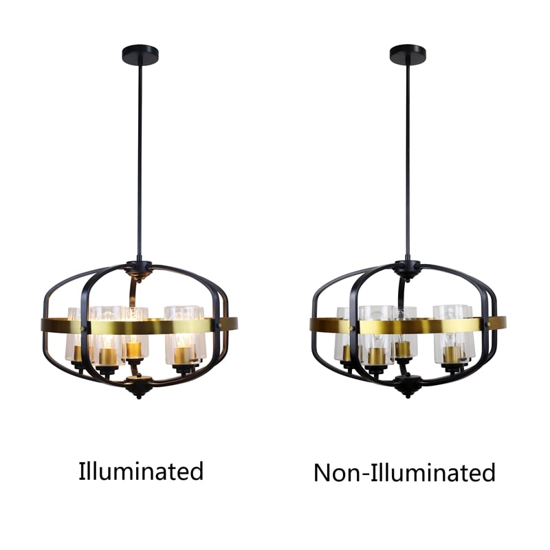 Chloe Lighting Contemporary 5-Light Metal Large Pendant in Bronze/Black