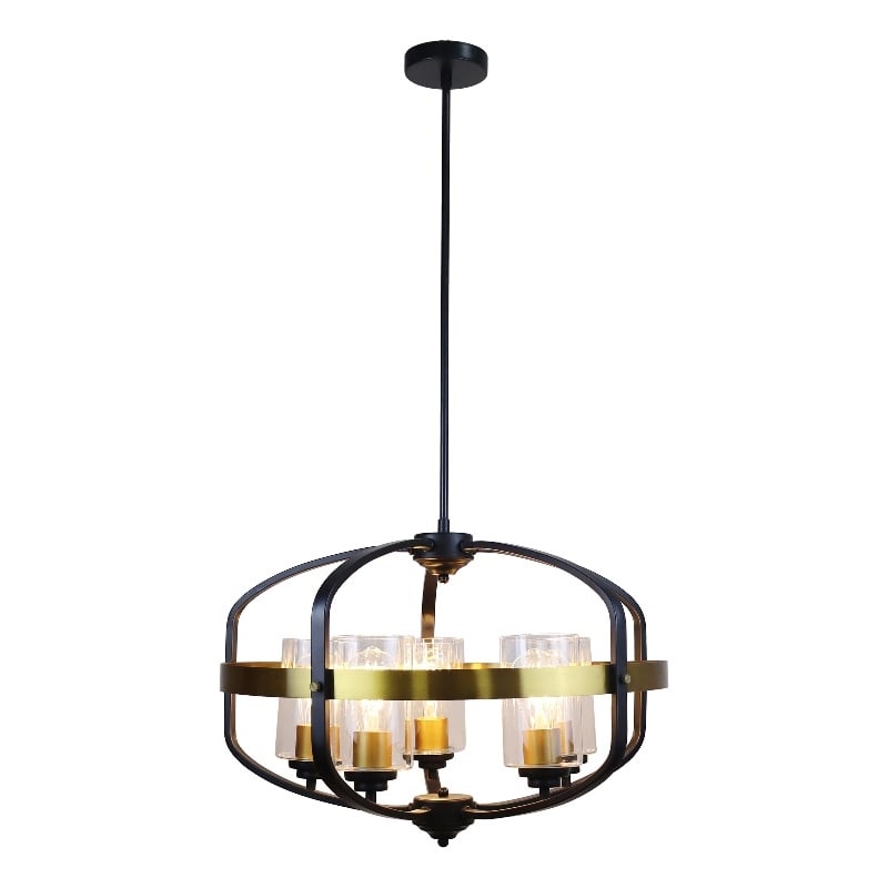Chloe Lighting Contemporary 5-Light Metal Large Pendant in Bronze/Black