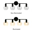 Chloe Lighting Oxa Transitional 4-Light Glass Vanity Bath Light in Matte Black