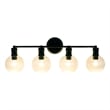 Chloe Lighting Oxa Transitional 4-Light Glass Vanity Bath Light in Matte Black