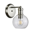 Chloe Lighting Oxa Transitional 1-Light Glass Wall Sconce in Brushed Nickel