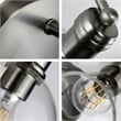 Chloe Lighting Oxa Transitional 1-Light Glass Wall Sconce in Brushed Nickel