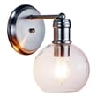 Chloe Lighting Oxa Transitional 1-Light Glass Wall Sconce in Brushed Nickel