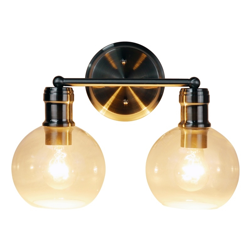 Chloe Lighting Oxa Transitional 2-Light Glass Vanity Bath Light - Brushed Nickel