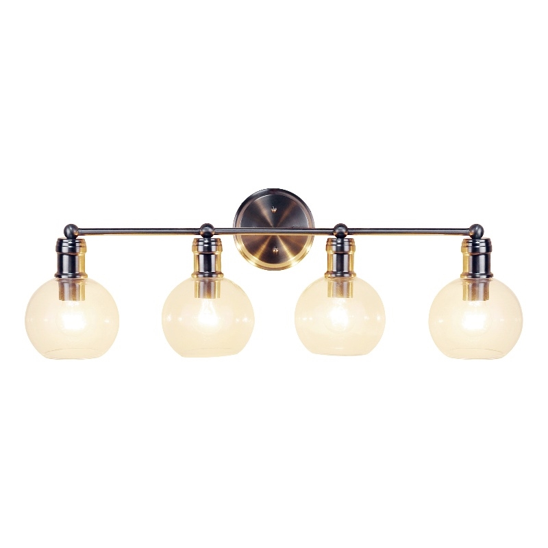 Chloe Lighting Oxa Transitional 4-Light Glass Vanity Bath Light - Brushed Nickel