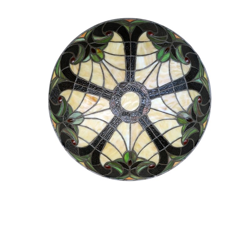 Chloe Lighting Liaison Victorian 3-Light Glass Flush-Mount Light - Bronze/Yellow