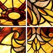 Chloe Lighting Liaison Victorian 3-Light Glass Flush-Mount Light - Bronze/Yellow