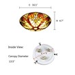 Chloe Lighting Liaison Victorian 3-Light Glass Flush-Mount Light - Bronze/Yellow