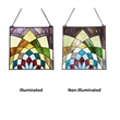 Chloe Lighting Kaleidoscope Geometric Glass & Metal Window Panel in Multi-Color