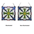 Chloe Lighting Aylmer Mission Glass & Metal Window Panel in Multi-Color