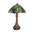 Chloe Lighting Monstera-Leaf Floral 2-Light Glass Table Lamp in Multi-Color