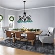 Chloe Lighting Innes Mission 5-Light Glass Large Chandelier in Bronze/Blue