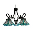 Chloe Lighting Innes Mission 5-Light Glass Large Chandelier in Bronze/Blue