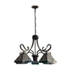Chloe Lighting Innes Mission 5-Light Glass Large Chandelier in Bronze/Blue