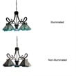 Chloe Lighting Innes Mission 5-Light Glass Large Chandelier in Bronze/Blue
