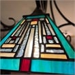 Chloe Lighting Innes Mission 5-Light Glass Large Chandelier in Bronze/Blue