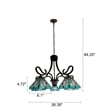 Chloe Lighting Innes Mission 5-Light Glass Large Chandelier in Bronze/Blue