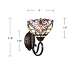 Chloe Lighting Grenville Victorian 1-Light Glass Wall Sconce in Blackish Bronze