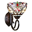 Chloe Lighting Grenville Victorian 1-Light Glass Wall Sconce in Blackish Bronze