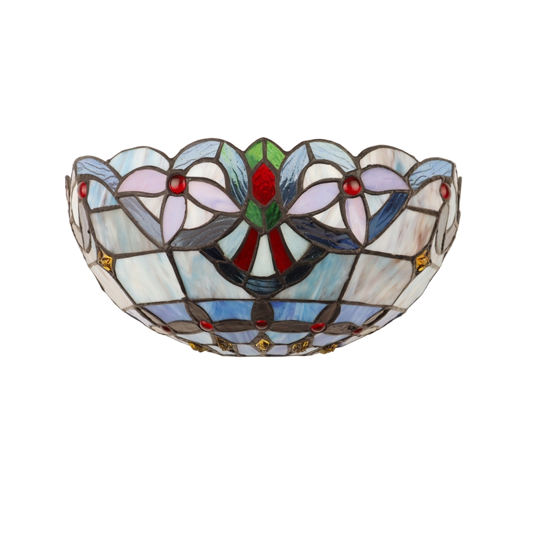 Chloe Lighting Grenville Victorian 1-Light Glass Wall Sconce in Multi-Color