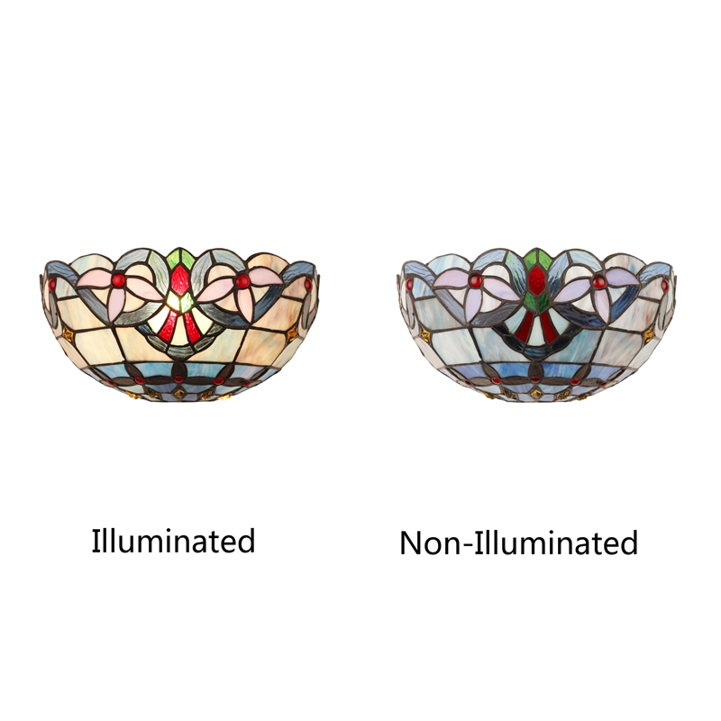 Chloe Lighting Grenville Victorian 1-Light Glass Wall Sconce in Multi-Color