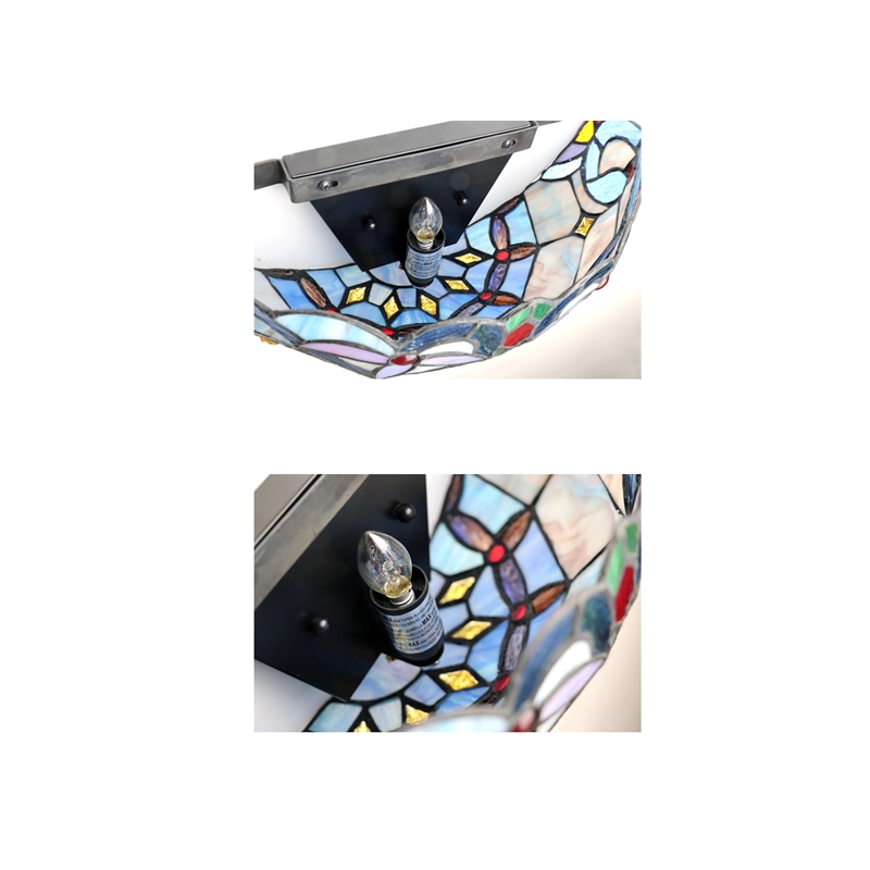 Chloe Lighting Grenville Victorian 1-Light Glass Wall Sconce in Multi-Color