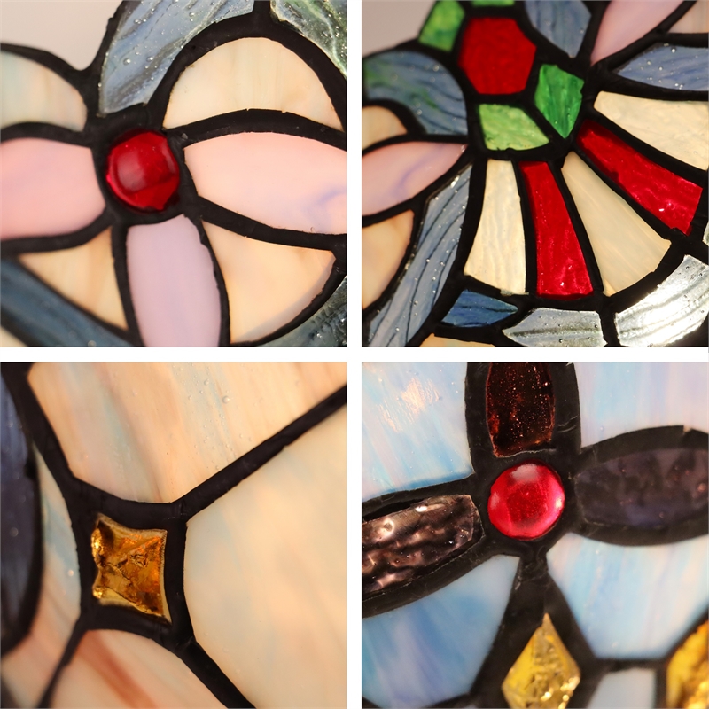 Chloe Lighting Grenville Victorian 1-Light Glass Wall Sconce in Multi-Color