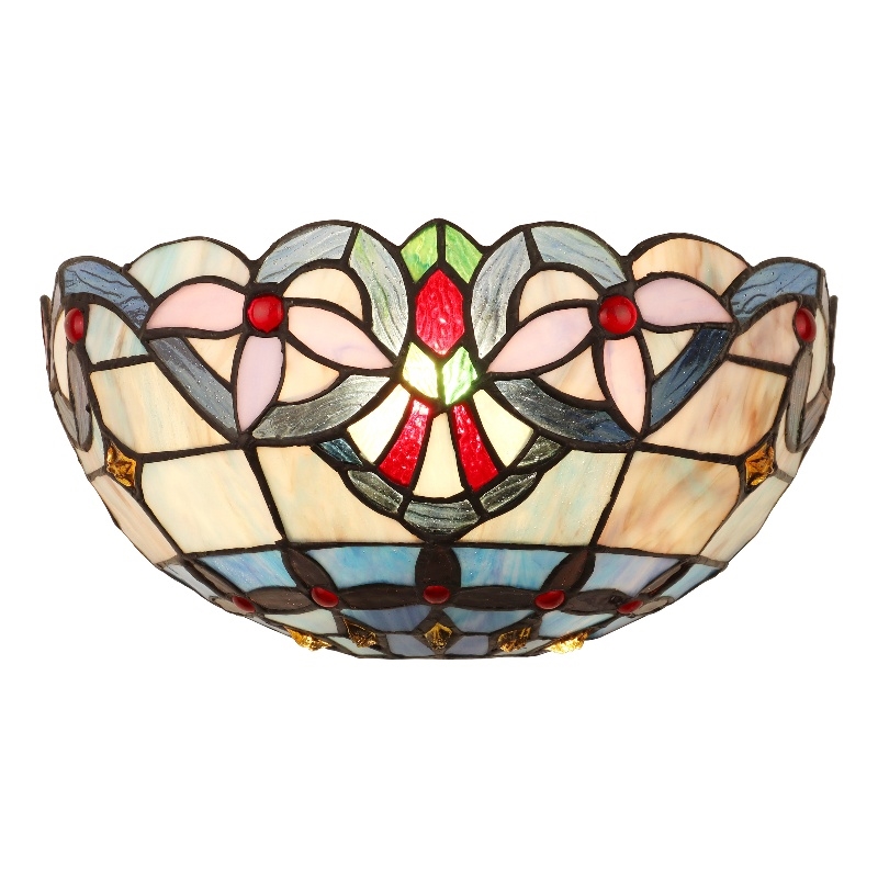Chloe Lighting Grenville Victorian 1-Light Glass Wall Sconce in Multi-Color