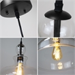 Chloe Lighting Tilian 1-Light Glass Ceiling Pendant in Matte Black/Clear