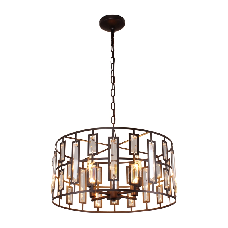 Chloe Lighting Naomi 4-Light Metal Ceiling Pendant in Oil Rubbed Bronze