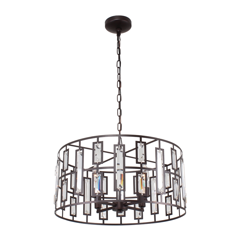 Chloe Lighting Naomi 4-Light Metal Ceiling Pendant in Oil Rubbed Bronze