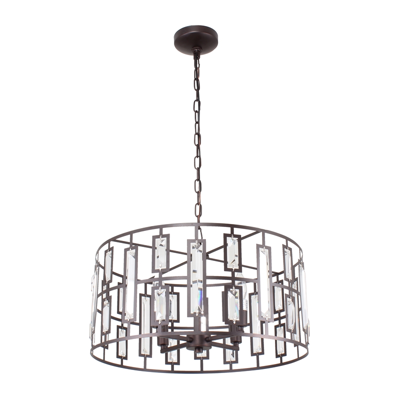 Chloe Lighting Naomi 4-Light Metal Ceiling Pendant in Oil Rubbed Bronze
