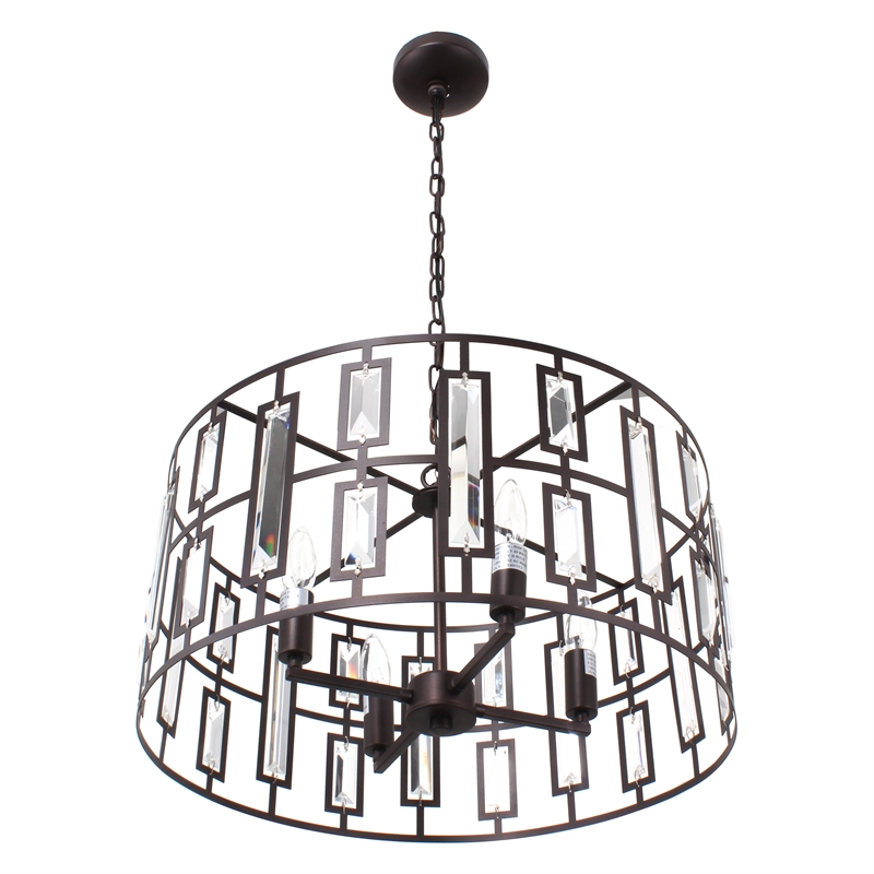 Chloe Lighting Naomi 4-Light Metal Ceiling Pendant in Oil Rubbed Bronze