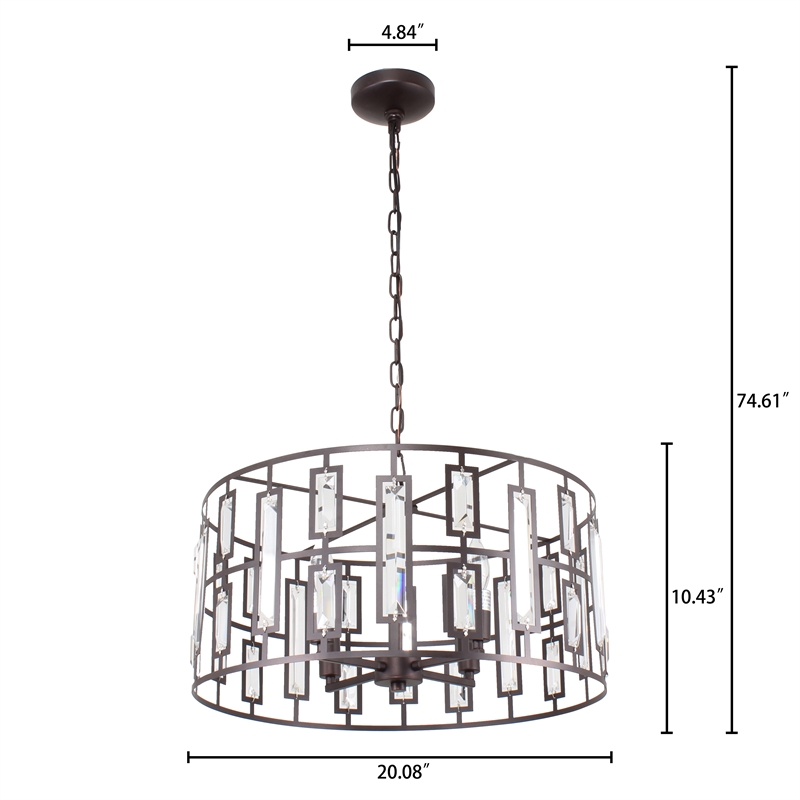 Chloe Lighting Naomi 4-Light Metal Ceiling Pendant in Oil Rubbed Bronze