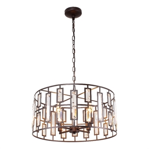 Chloe Lighting Naomi 4-Light Metal Ceiling Pendant in Oil Rubbed Bronze