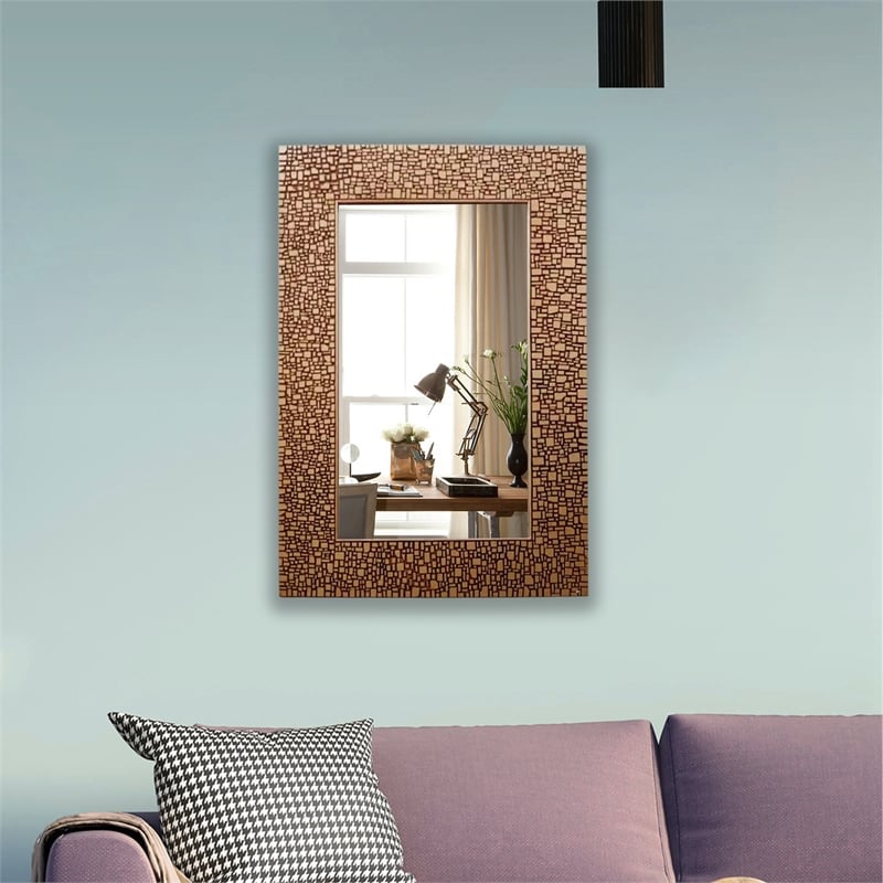Chloe Lighting Reflection Contemporary Rectangle Glass Wall Mirror in Gold