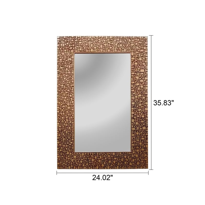 Chloe Lighting Reflection Contemporary Rectangle Glass Wall Mirror in Gold