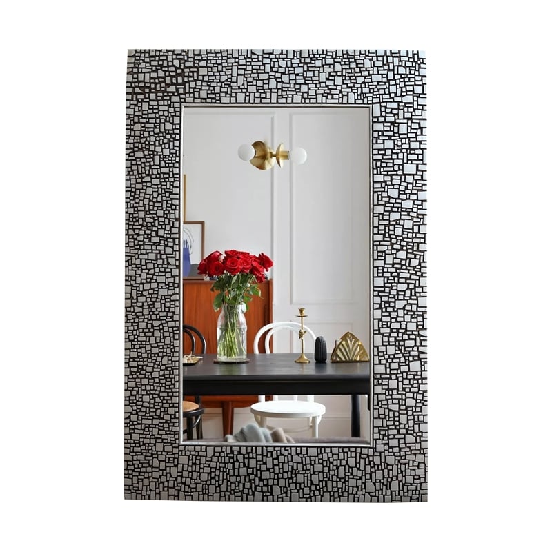 Chloe Lighting Reflection Contemporary Rectangle Glass Wall Mirror in Silver