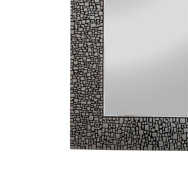 Chloe Lighting Reflection Contemporary Rectangle Glass Wall Mirror in Silver