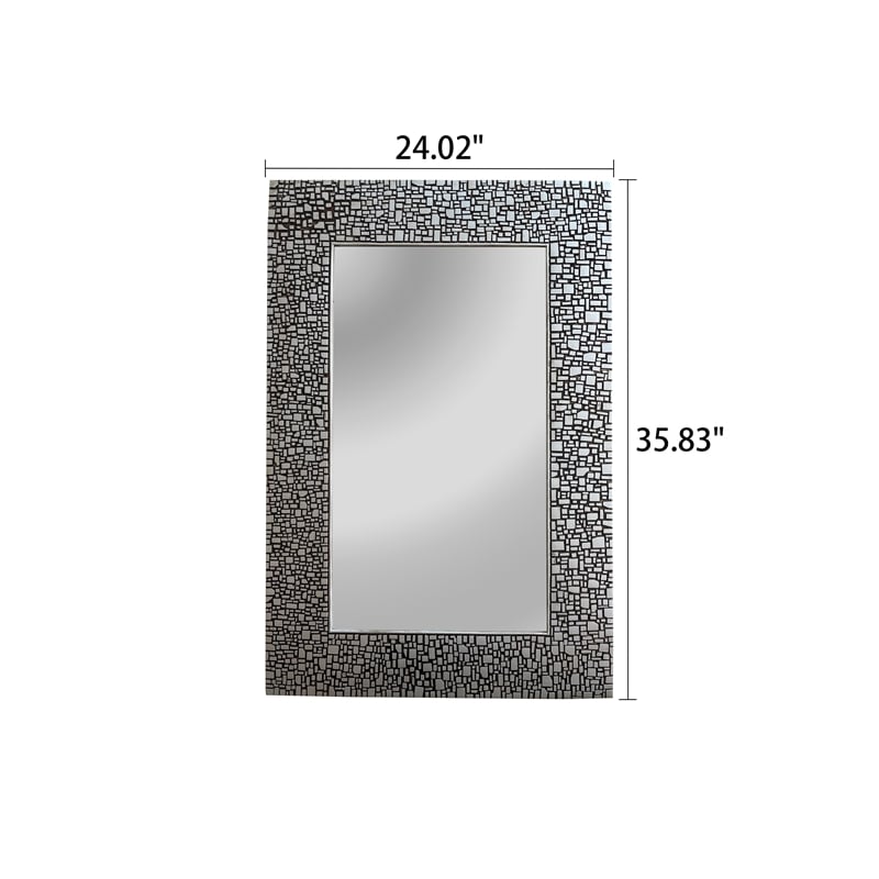 Chloe Lighting Reflection Contemporary Rectangle Glass Wall Mirror in Silver