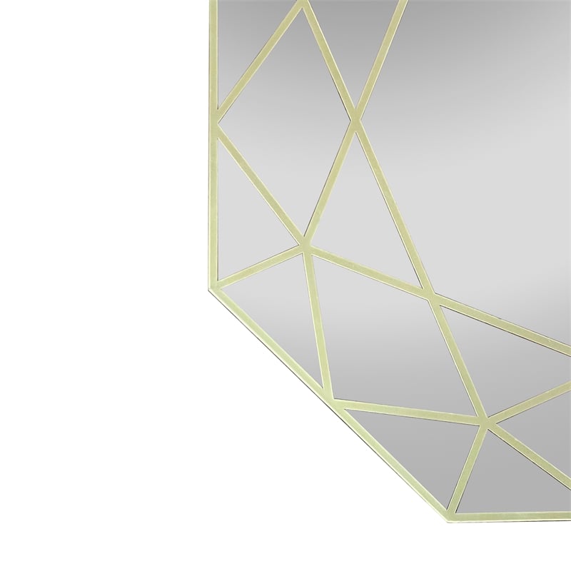 Chloe Lighting Reflection Contemporary Octagon Glass Wall Mirror in Gold