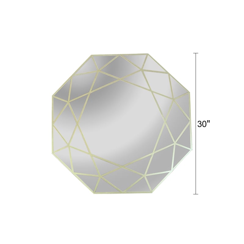 Chloe Lighting Reflection Contemporary Octagon Glass Wall Mirror in Gold